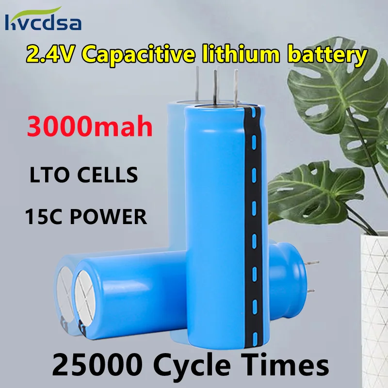 Új 2,4 V lítium titanate akkumulátor 23680 3000mAh 15C újratölthető gyorstöltés gyors folyás magas aránya akkumulátor, alacsony hőmérséklet