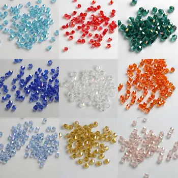 A 4 mm-es kristály Bicone laza gyöngyök ellátási AB színű borítás, karkötő, Ékszerek, Ruhák, Hogy 100-as Plusz 100-as