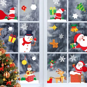 Karácsonyi Ablak Matrica Boldog Karácsonyi Dekoráció Az Otthoni 2021 Navidad Díszek, Karácsonyi Ajándék, Noel Natal Boldog Új Évet 2022