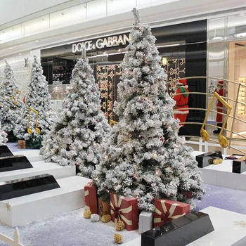 2,4 m karácsonyfa díszek dekoráció fehér nyájban hópehely asztali dekoráció bevásárlóközpont party kellékek karácsonyfa